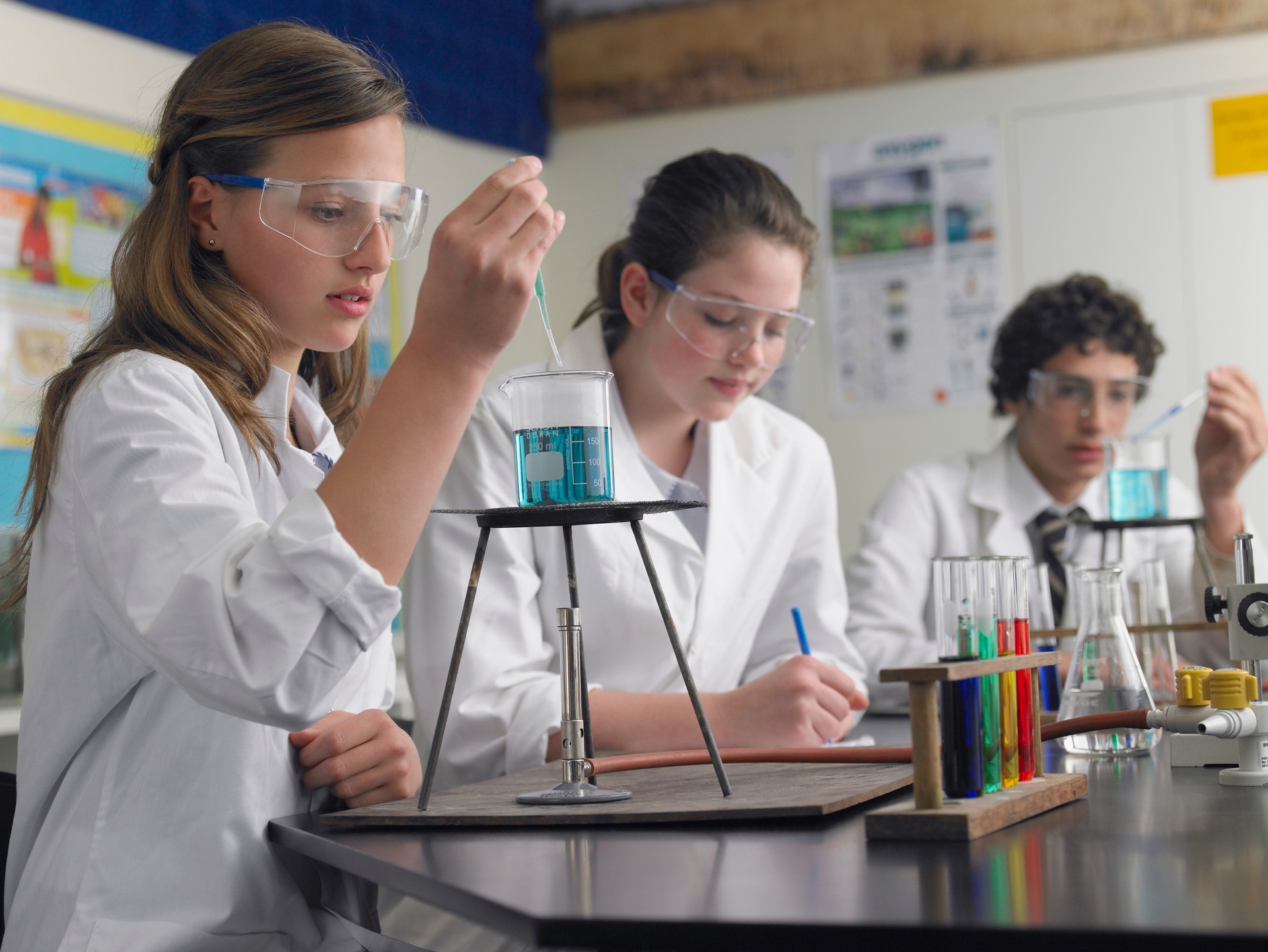 Students Caring Out Experiments In Laboratory